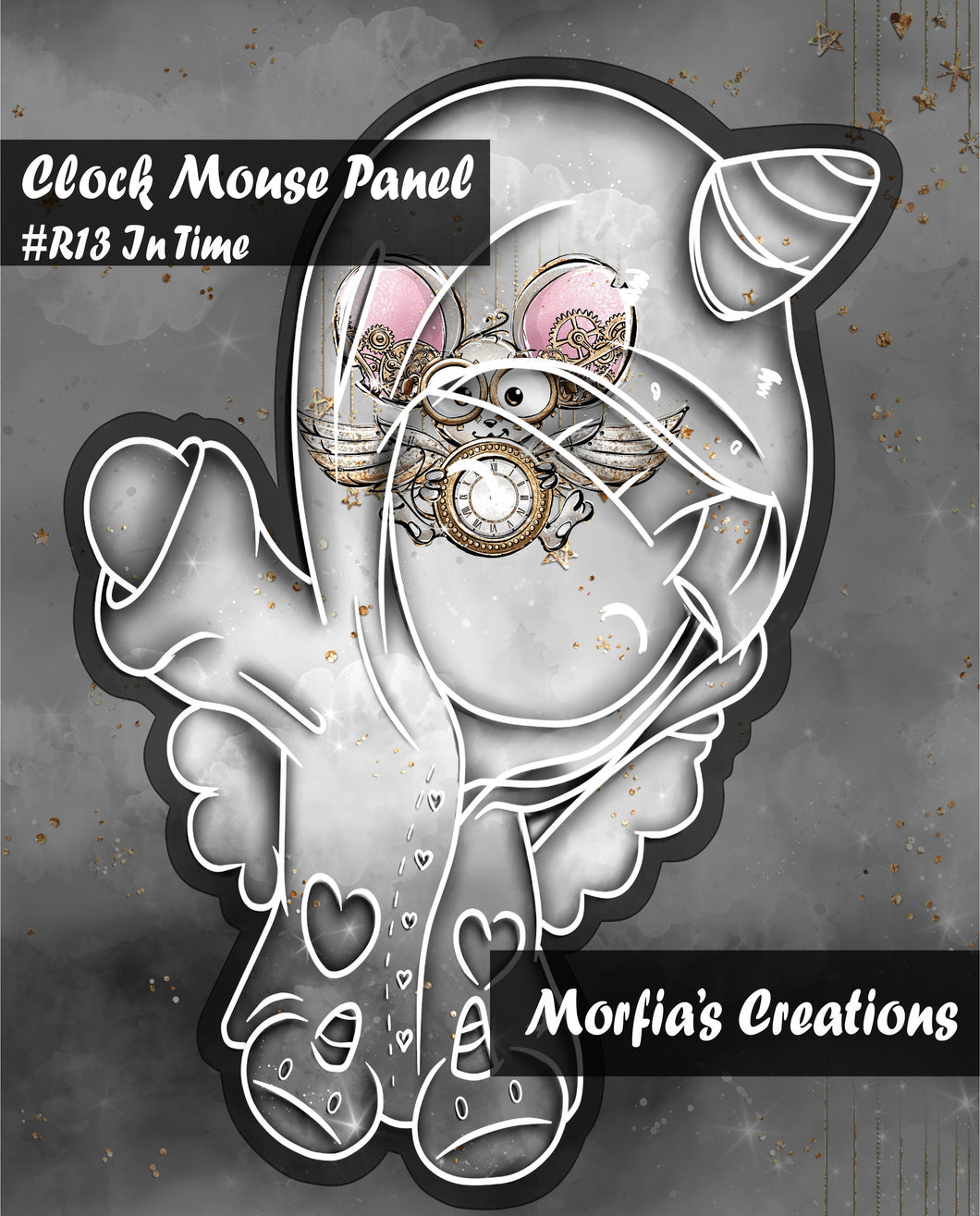 Cotton Lycra Clock Mouse Panel RTS