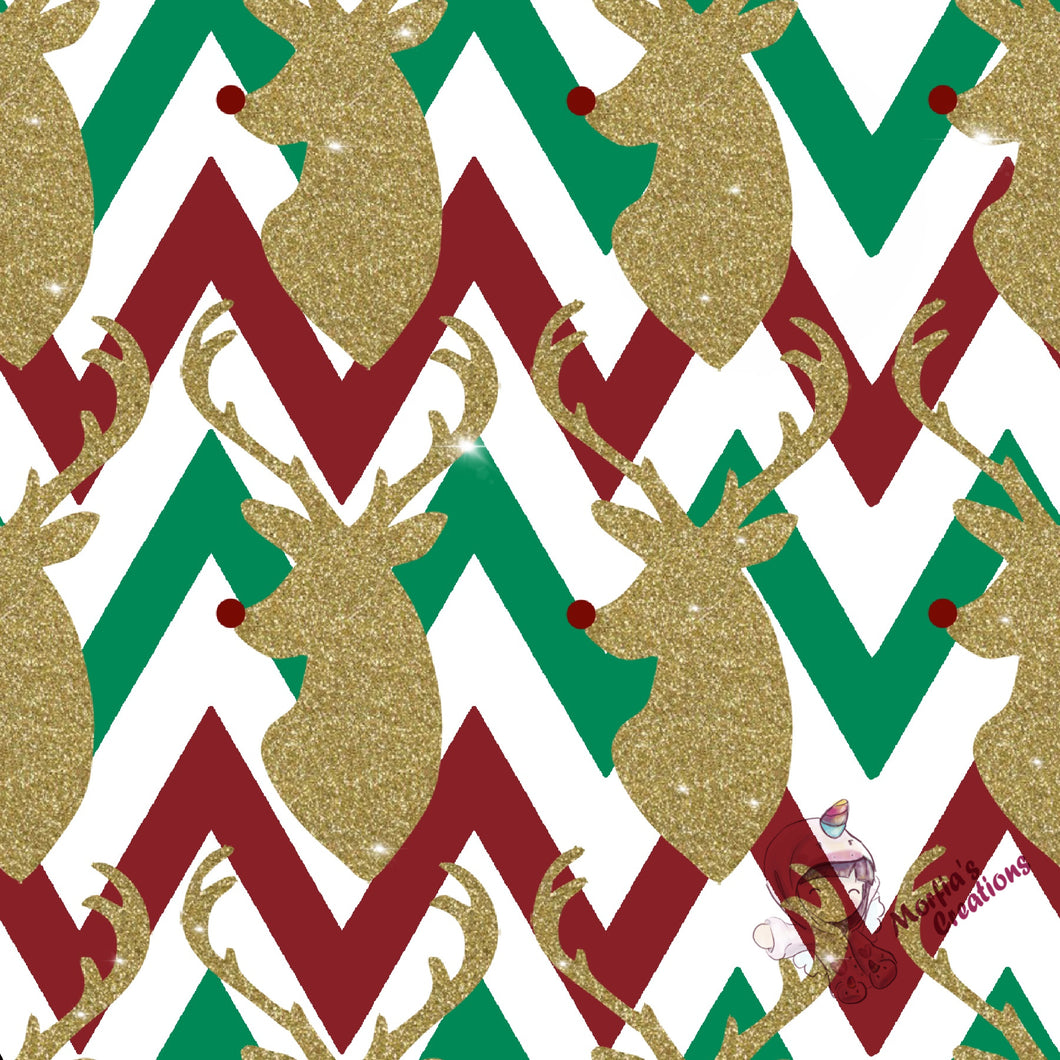 Cotton Woven Chevron Reindeer RTS