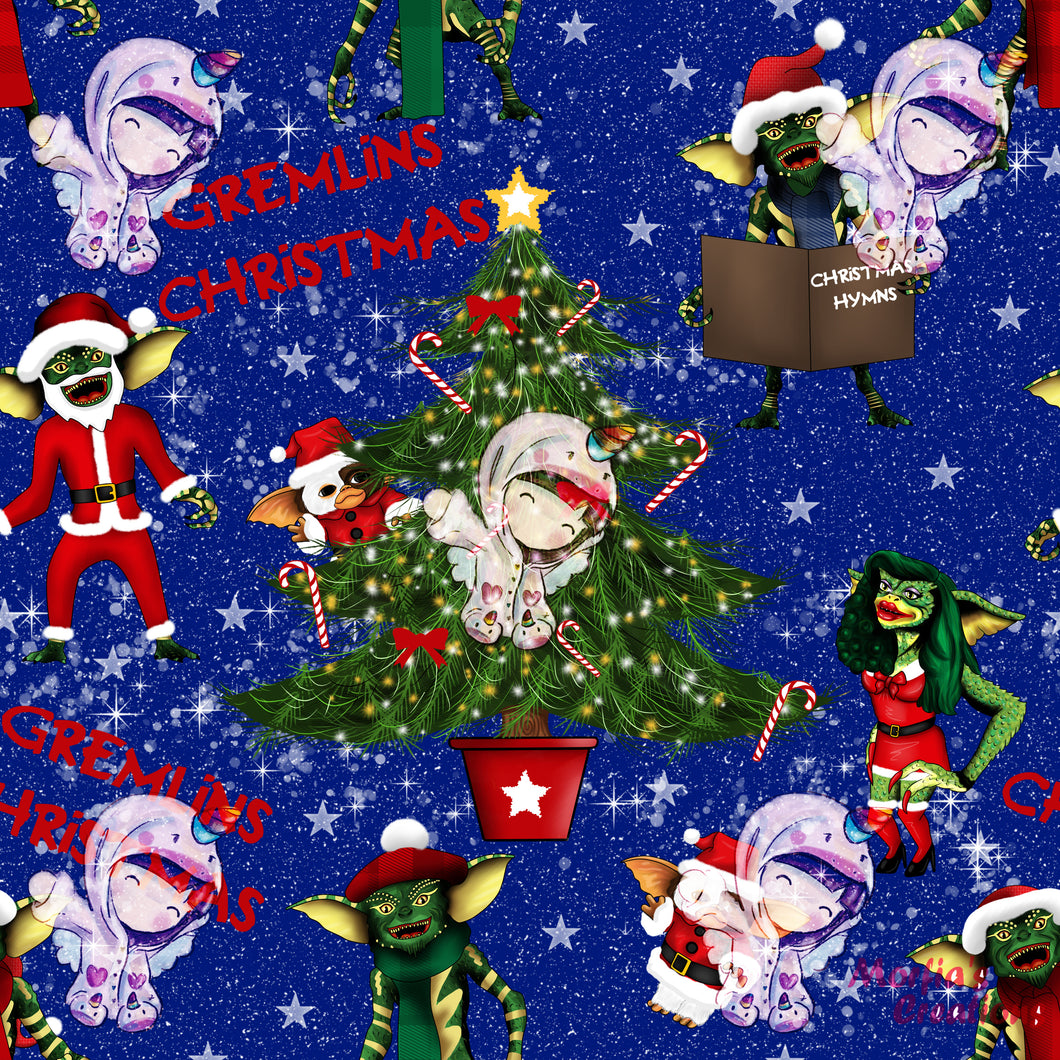 Cotton Lycra Gremlins Christmas RTS